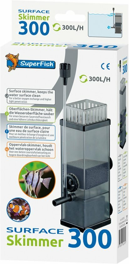 SuperFish Oppervlakte Skimmer 300-300L/H (5x4x15,5cm)