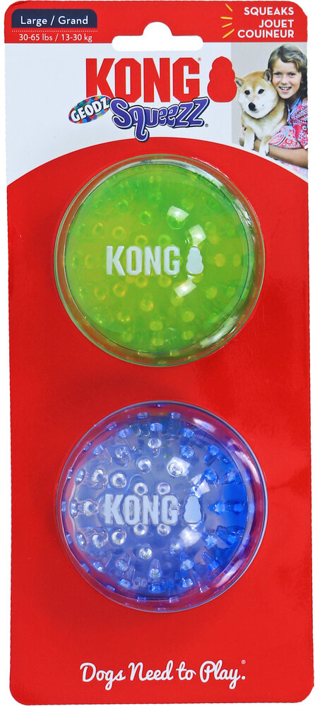 Kong hond Squeezz geodz assorti, large pak a 2 stuks