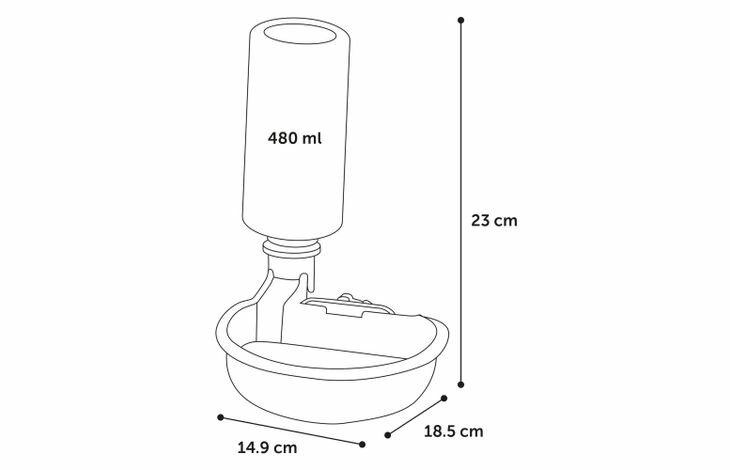 Flamingo Drinkfles Diza grijs transparant wit 480 ml