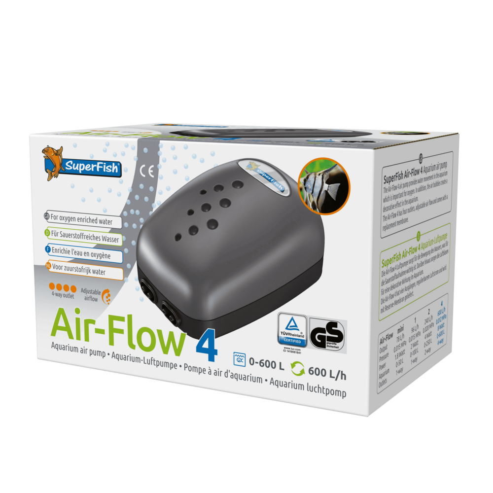 Superfish Air Flow 4 - Aquariumpomp - Beluchting - 4 uitgangen