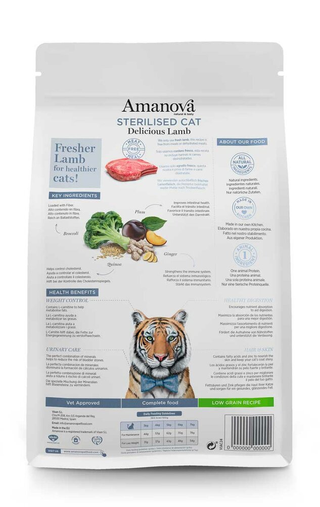 Amanova Sterilised Cat Delicious Lamb 4 kg Graanvrij