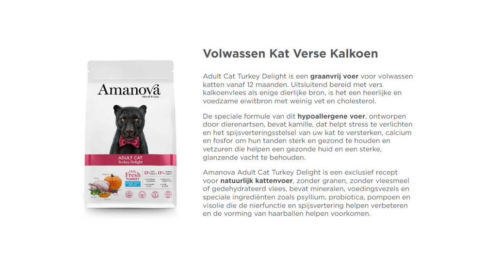 Amanova Adult Turkey Delight 6 kg Graanvrij