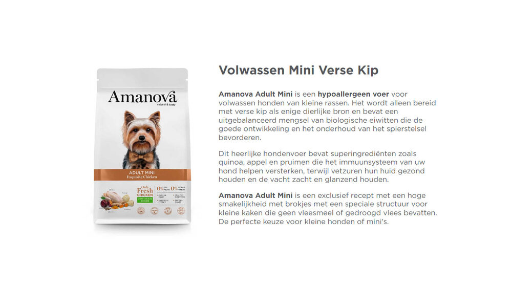 Amanova Adult Mini Exquisite Chicken 7 kg