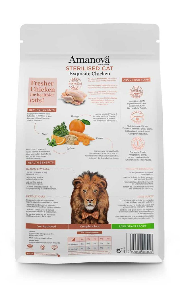 Amanova Kattenvoer Sterilised Exquisite Chicken 6 kg