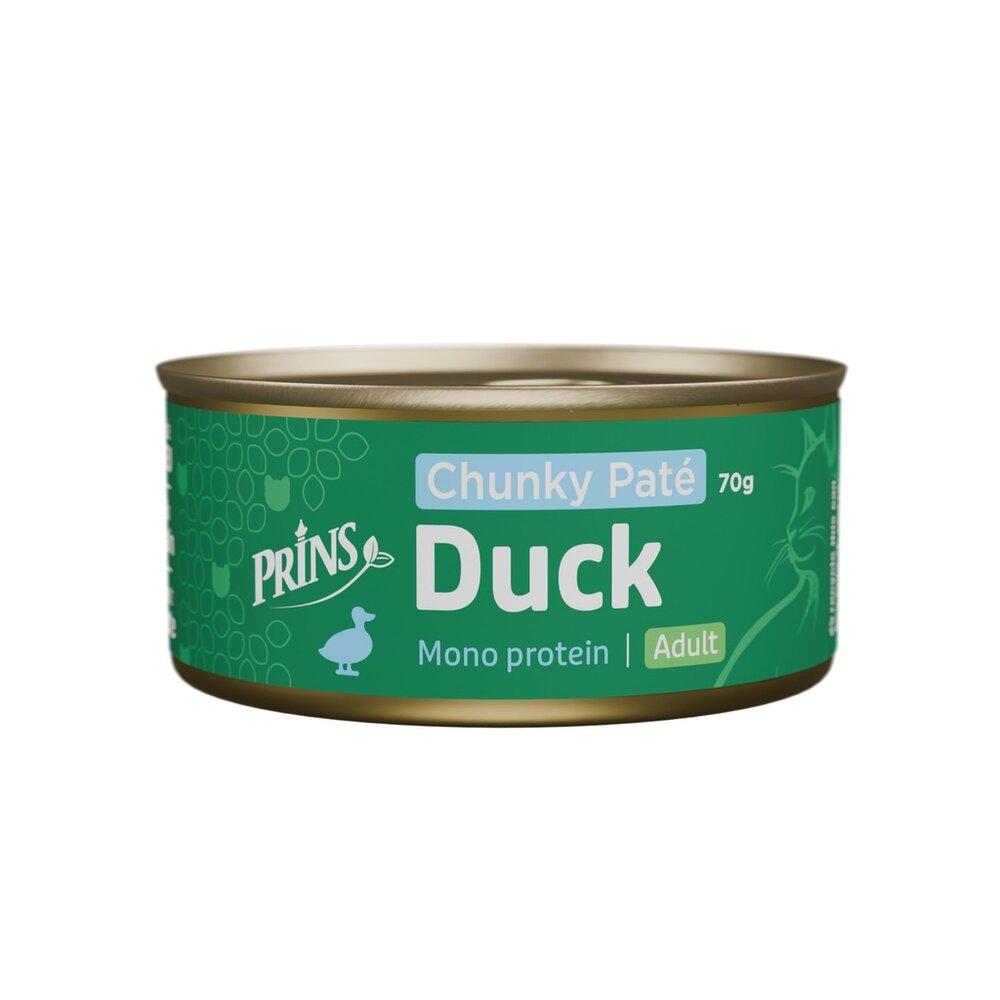 Prins blik kattenvoer Duck Chunky Pat&eacute; 70 gr. / cat wet food