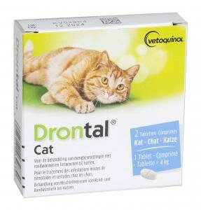 Drontal Cat Ellips 2 Tabletten &ndash; Ontwormingsmiddel voor Katten (1 tablet per 4 kg)