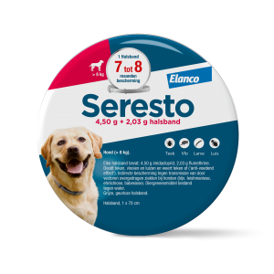 Seresto halsband 70cm voor hond vanaf 8kg tegen vlooien, teken, luizen 