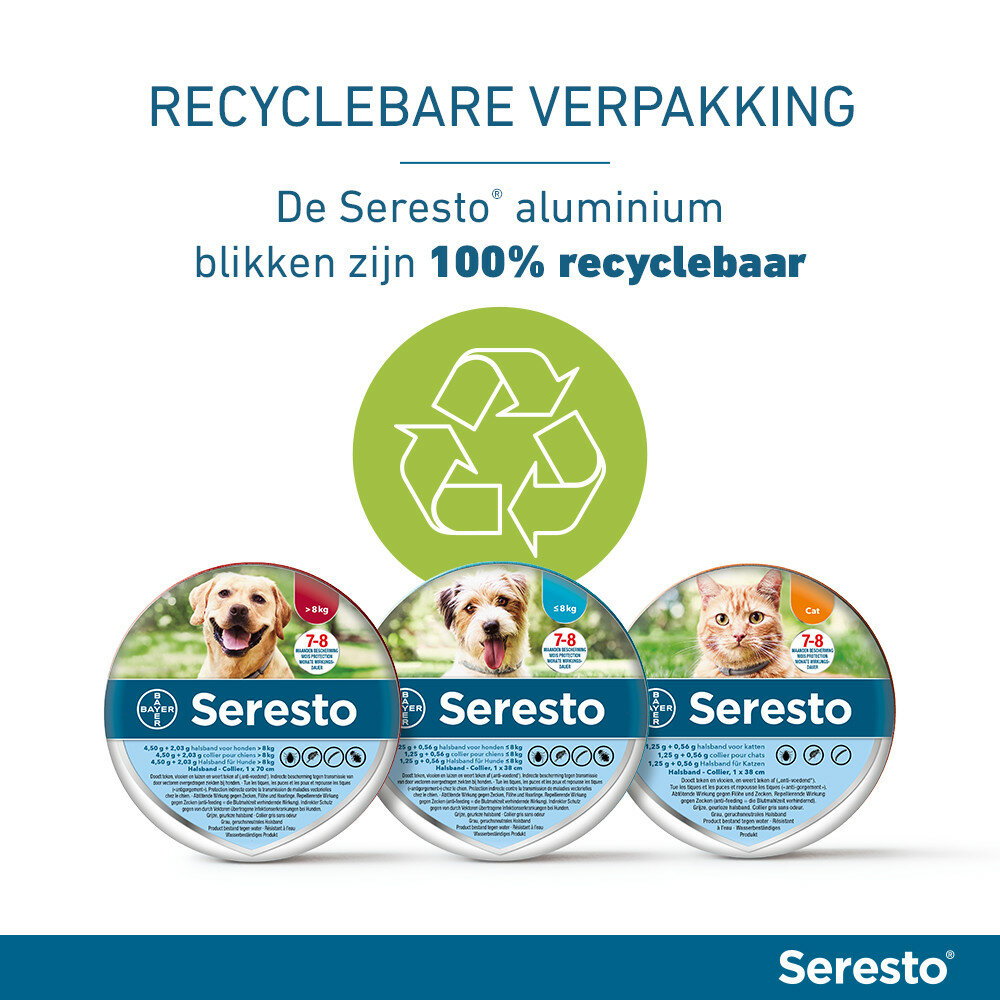 Seresto halsband 38 cm voor kat tegen vlooien, teken, luizen 