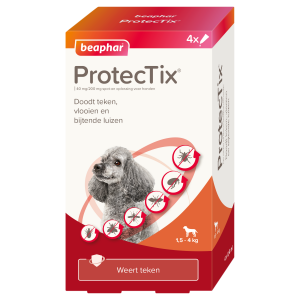 Beaphar ProtecTix Hond 1,5&ndash;4 kg 4 Pipetten &ndash; Spot-On tegen Vlooien en Teken