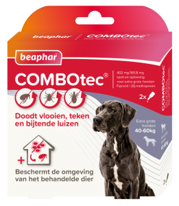 Beaphar COMBOtec Parasietbehandeling Hond 40&ndash;60 kg 2 Pipetten &ndash; Tegen Vlooien en Teken