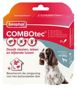 Beaphar COMBOtec Parasietbehandeling Hond 10&ndash;20 kg 2 Pipetten &ndash; Tegen Vlooien en Teken