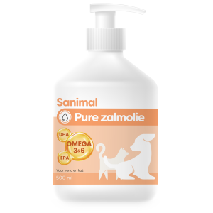 Sanimal Pure Zalmolie 500 ml &ndash; Omega 3 Supplement voor Hond &amp; Kat