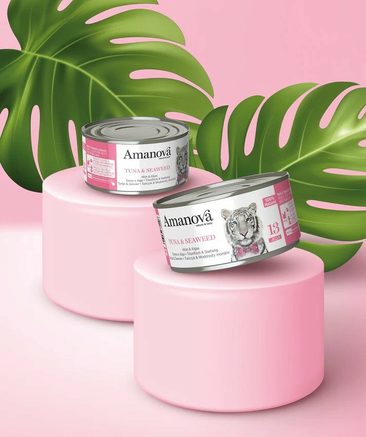 Amanova 13Tuna &amp; Seaweed 70g jelly Blikvoer voor de Kat