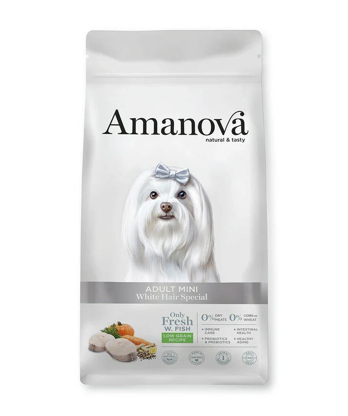 Amanova Hondenvoer adult mini white hair special 7kg