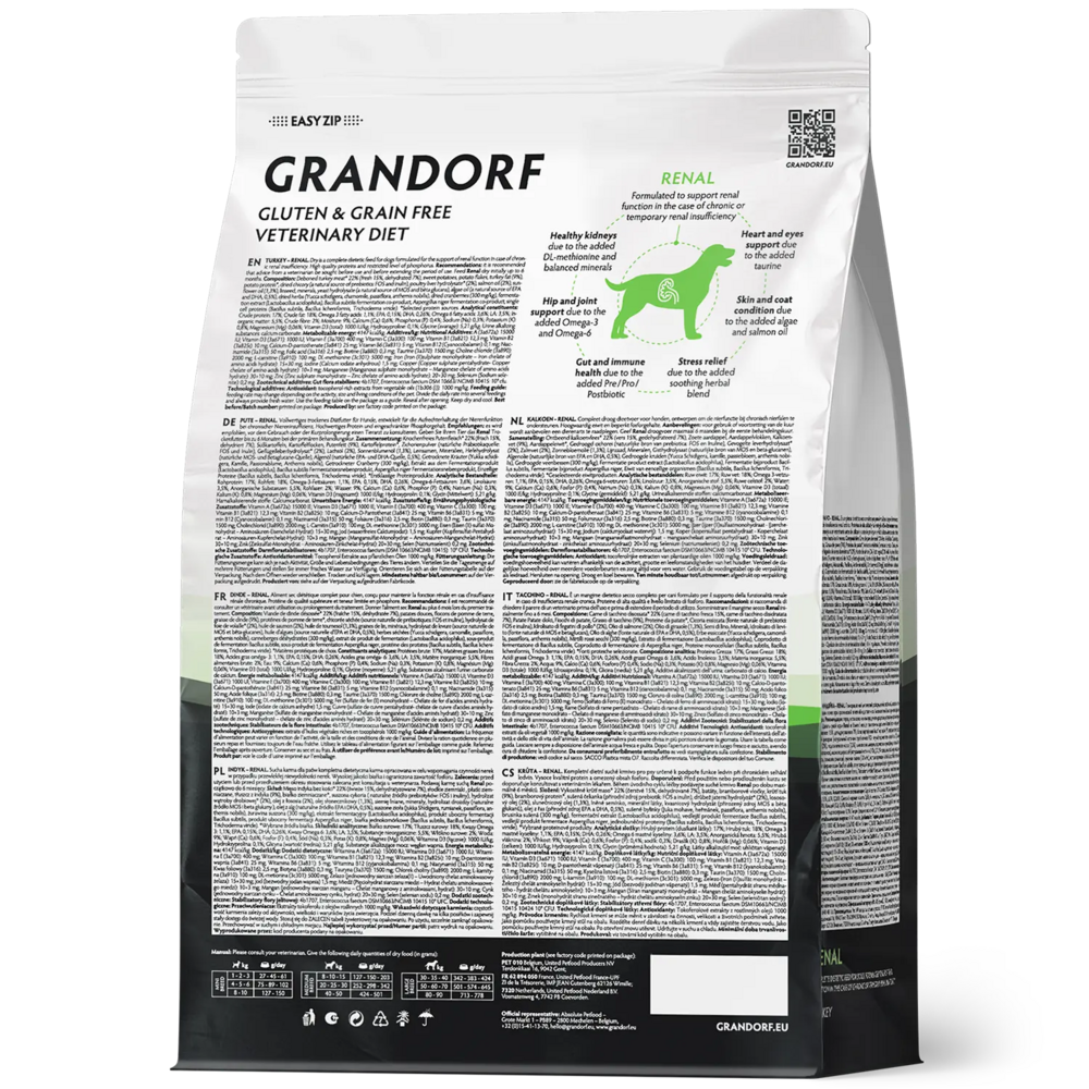 Grandorf GV-Dog Renal 3 kg | Nierdieet voor honden