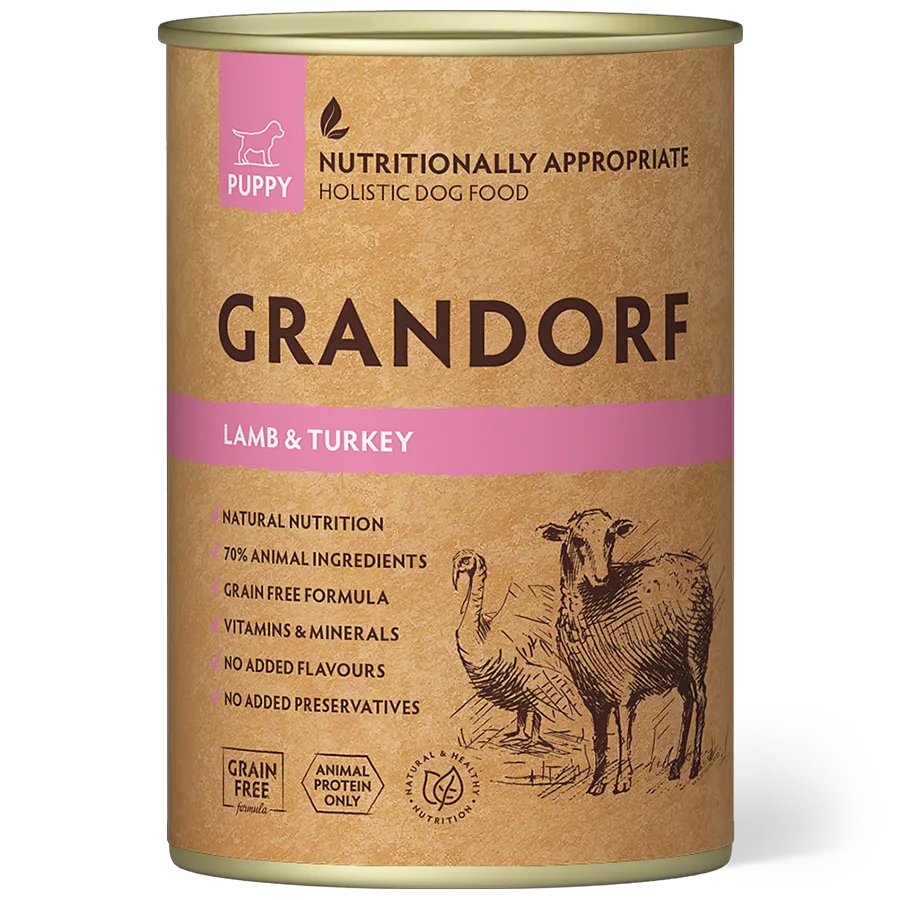 Grandorf GD-Dog Lam &amp; Kalkoen Puppy 6x400g | Natvoer