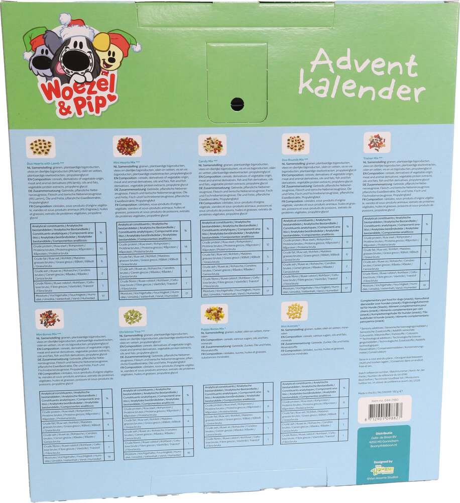 Woezel &amp; Pip Adventskalender Hond 192 g | 24 snacks