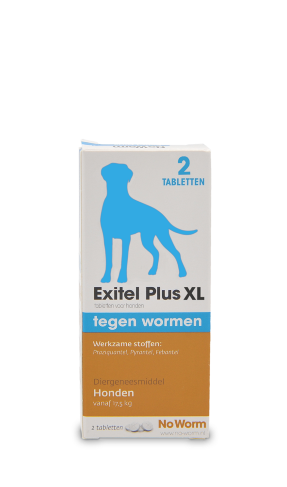No Worm Exitel Plus XL 2 tabletten vanaf 17,5 kg