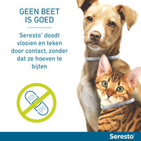 Seresto halsband 38 cm voor hond tot 8kg tegen vlooien, teken, luizen 