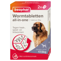 Beaphar All-in-One Wormtabletten Hond 17,5&ndash;70 kg 2 Tabletten &ndash; Ontwormingsmiddel voor Honden