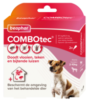 Beaphar COMBOtec Parasietbehandeling Hond 2&ndash;10 kg 2 Pipetten &ndash; Tegen Vlooien en Teken