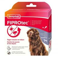 Beaphar FIPROtec Parasietbehandeling Hond 40&ndash;60 kg 4 Pipetten &ndash; Tegen Vlooien en Teken