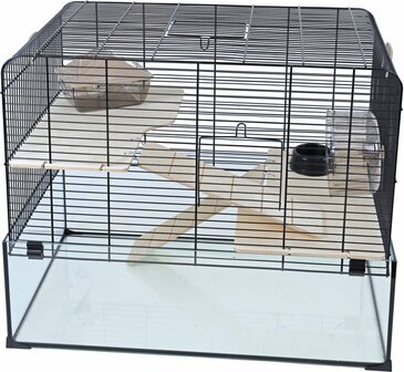 Interzoo Hamster/gerbilkooi Vision 58 Zwart