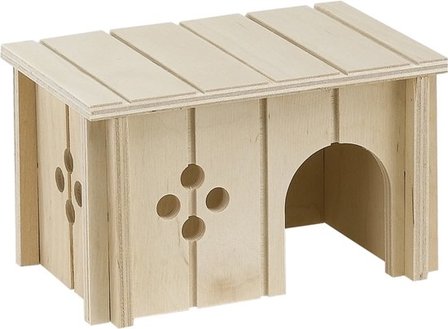 Ferplast - Sin 4642 Houten Huis Hamster 14,5 x 9,5 x 8,5 cm