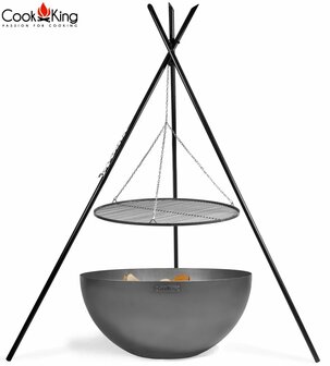 Cookking Grill: RVS rooster met  tripod(tipi) 220cm
