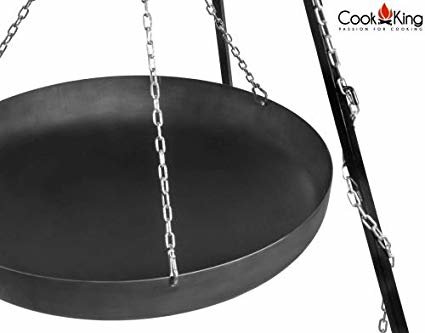 Cookking Black Steel wokpan met tripod(recht) 180 cm