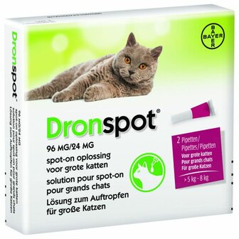 Dronspot Spot-On Kat 5-8kg anit-wormenmiddel 2pip