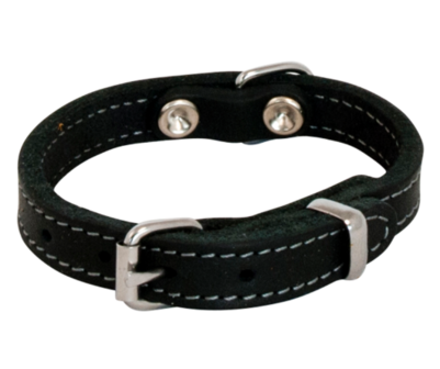 Jack and Vanilla Vetleder Halsband Zwart