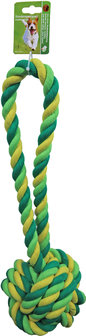 Boon Touwbal met lus XXL groen/geel 50 cm