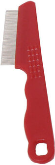 Vlooienkam met plastic handgreep, rood