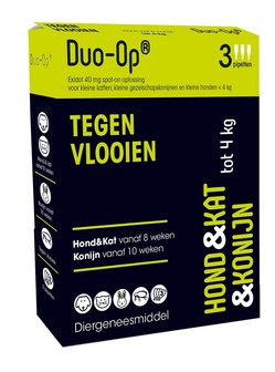 Duo Op 40mg Kat Konijn Hond Tot 4kg 3 pipetten