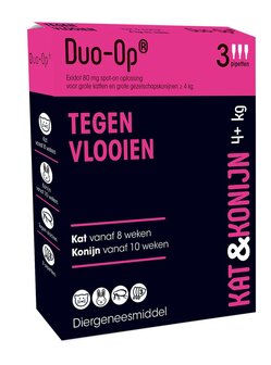 Duo Op 80mg Kat &amp; Konijn vanaf 4kg 3 pipetten