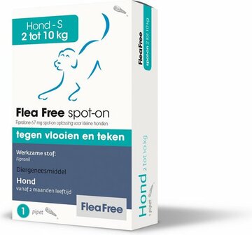 Flea Free Spot On Hond 2-10 kg 1 pip tegen vlooien