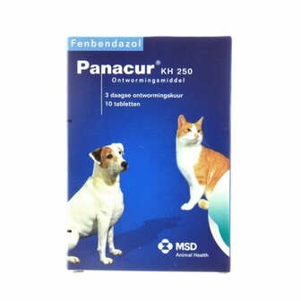 Panacur 250 Ontwormingsmiddel voor hond en kat 10 tabletten