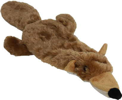 Boon hondenspeelgoed vos plat met piep pluche bruin, 55 cm