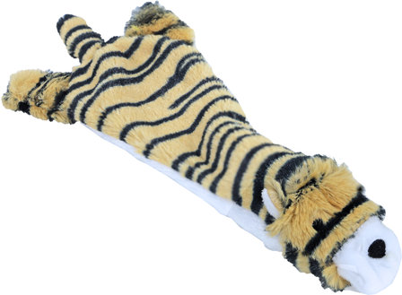 Boon hondenspeelgoed tijger plat pluche bruin/zwart, 35 cm