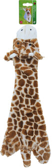 Boon hondenspeelgoed giraffe plat pluche bruin/geel, 55 cm