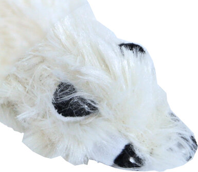 Boon hondenspeelgoed wasbeer plat met piep pluche wit, 35 cm
