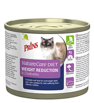 Prins Naturecare Diet Cat Weight Reduction &amp; Diabetic - 200 g