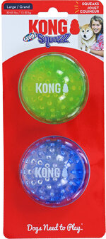 Kong hond Squeezz geodz assorti, large pak a 2 stuks