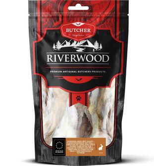 Riverwood Hondensnack Butcher Konijnenoren met vacht 100 gr 