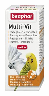 Beaphar Multi-Vitamine voor Papegaaien en Grote Parkieten 20 ml