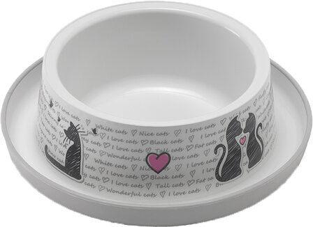 Plastic Eetbak Trendy Dinner 1 &quot;Cats in Love&quot; 16 CM