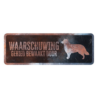 Waarschuwingsbord collie nederlands meerkleurig