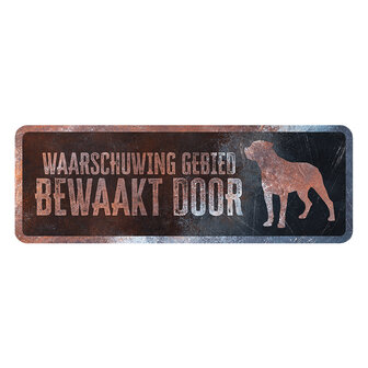 Waarschuwingsbord rottweiler nederlands meerkleurig