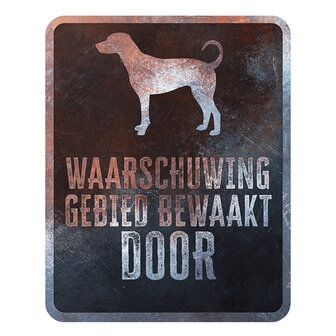 Waarschuwingsbord dobermann nederlands meerkleurig